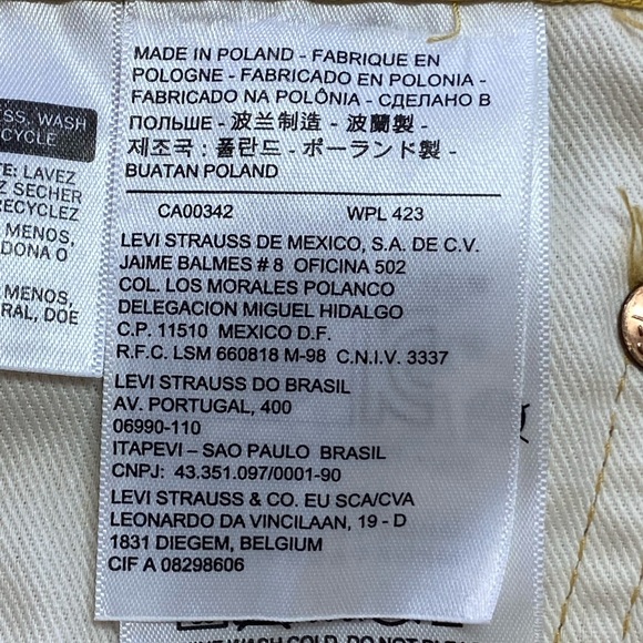 Levi's 501 Yellow Original Fit Buttonfly Men Jeans Size 36x36 - Picture 4 of 9